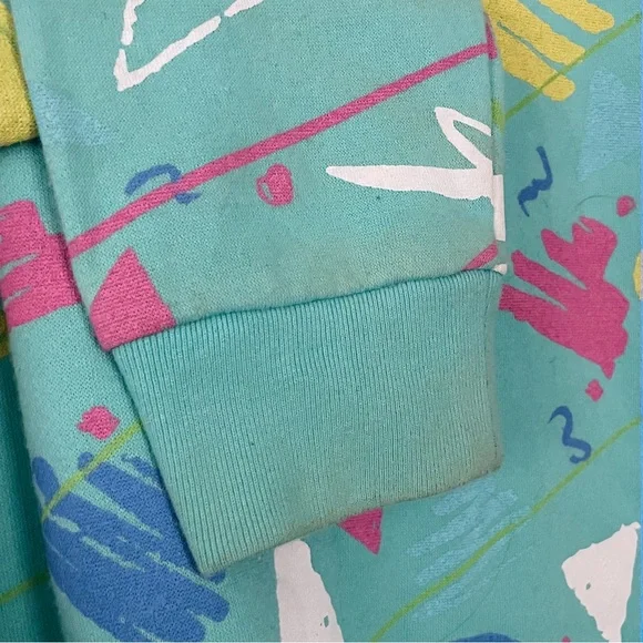 Fifth Sun Colorful Geometric Abstract Art 90s Inspired Retro Print Sweatshirt - Picture 6 of 11